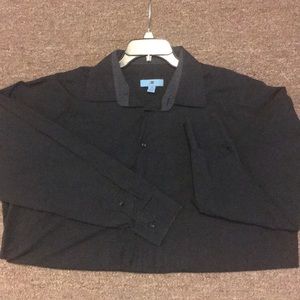 Black button down men’s pinstripe shirt XXL